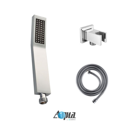 Aqua Piazza Shower Set w/ 12" Square Rain Shower, Handheld and Tub Filler by Kubebath
