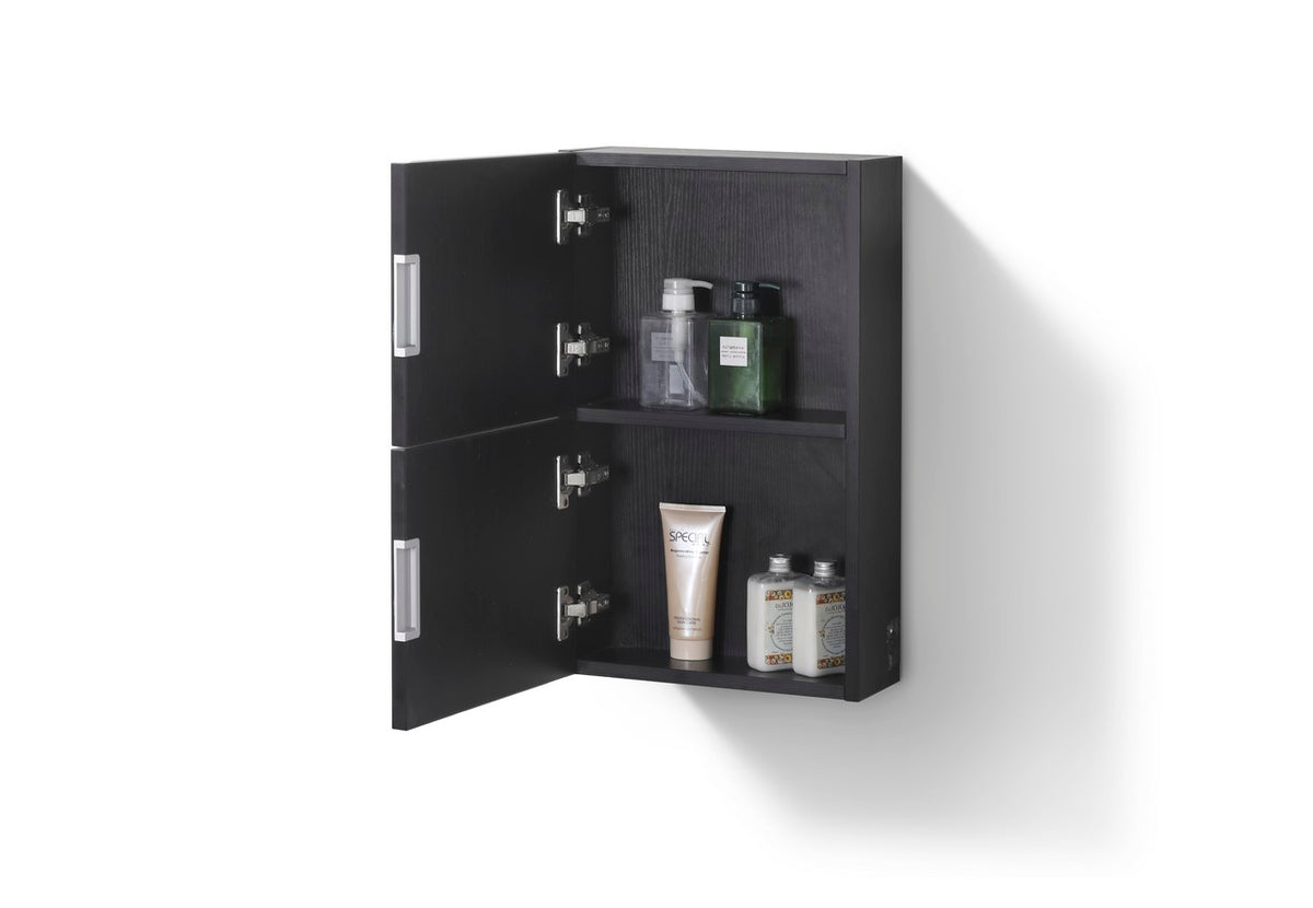 Bathroom Linen Side Cabinet w/ 2 Storage Areas Black
