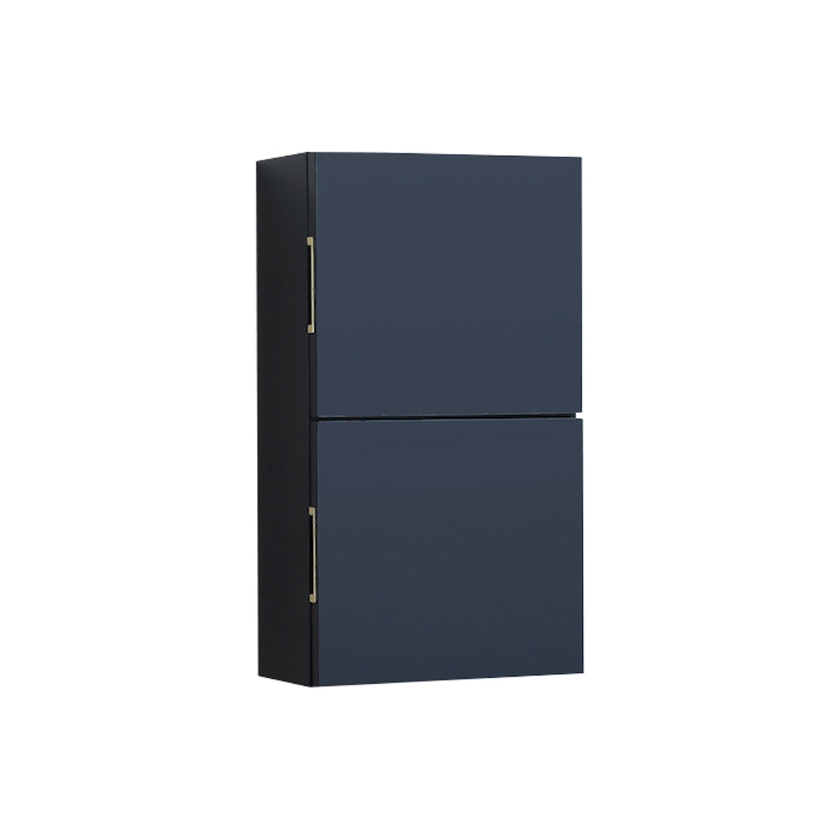 Kubebath 14'' Navy Blue Wall Mount Linen Side Cabinet w/ 2 Storage Areas