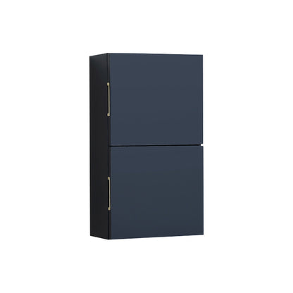 Kubebath 14'' Navy Blue Wall Mount Linen Side Cabinet w/ 2 Storage Areas
