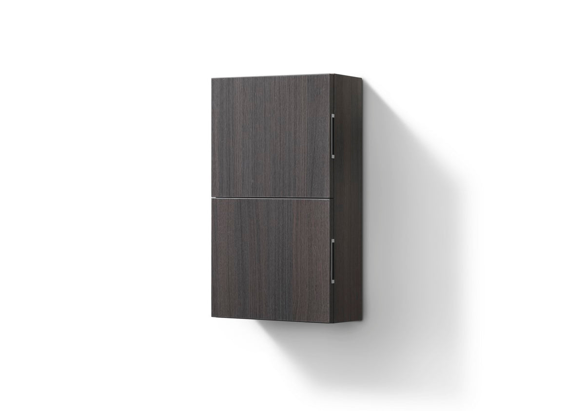 Bliss 14'' Grey Oak Bathroom Linen Cabinet w/ 2 Storage Areas