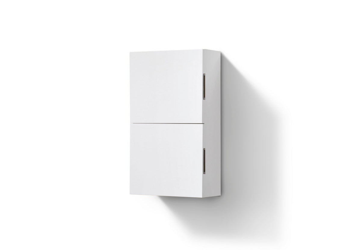 Bathroom Linen Side Cabinet w/ 2 Storage Areas High Gloss White