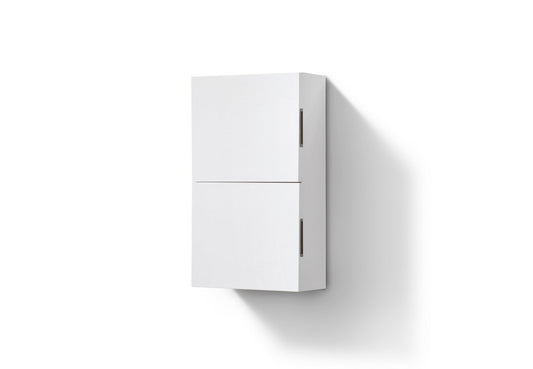 Bathroom Linen Side Cabinet w/ 2 Storage Areas High Gloss White