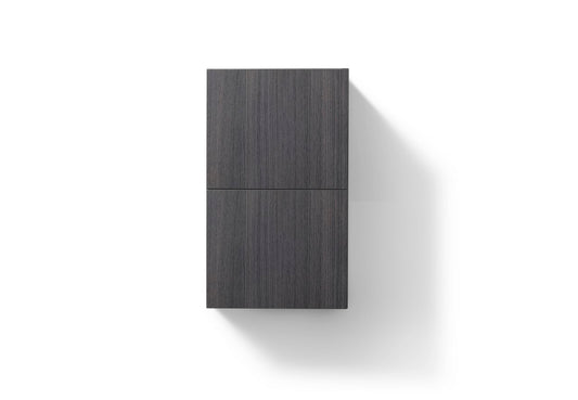 Bathroom Linen Side Cabinet w/ 2 Storage Areas High Gloss Gray Oak