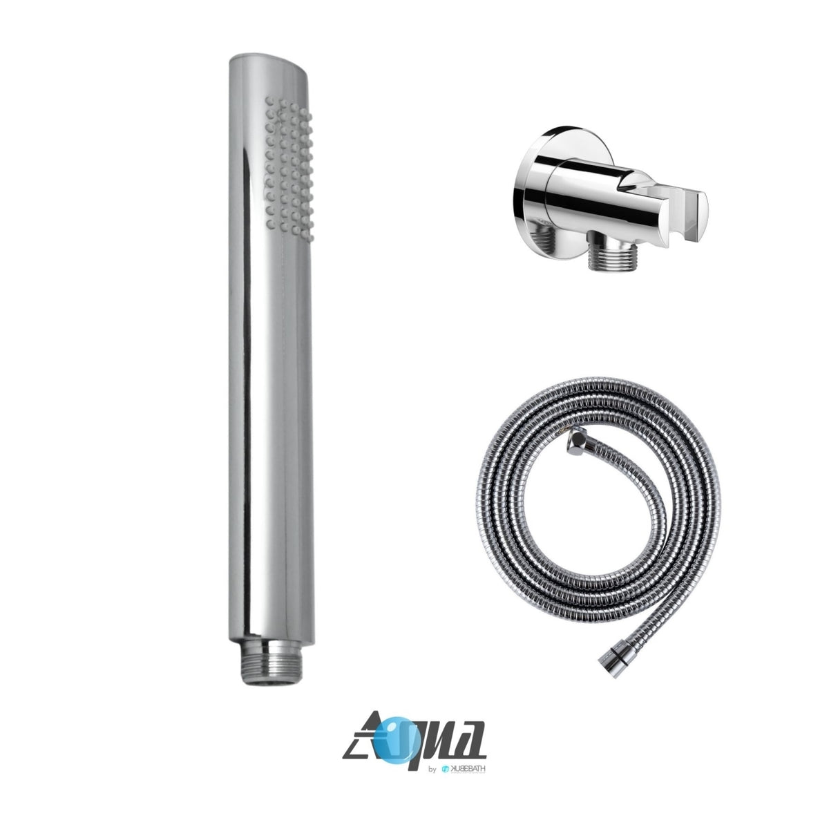 Aqua Rondo Brass Shower Set w/ 8" Ceiling Mount Round Rain Shower, Handheld and Tub Filler