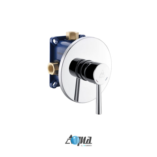 Aqua Rondo by KubeBath 1-Way Rough-In Valve With Cover Plate, Handle and Diverter