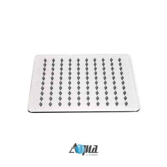 Aqua Piazza by KubeBath 8" Super Slim Square Rain Shower Head Chrome