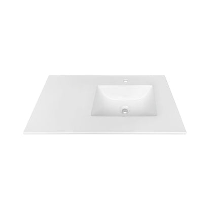 Anziano 36" Gloss White Vanity w/ Quartz Countertop