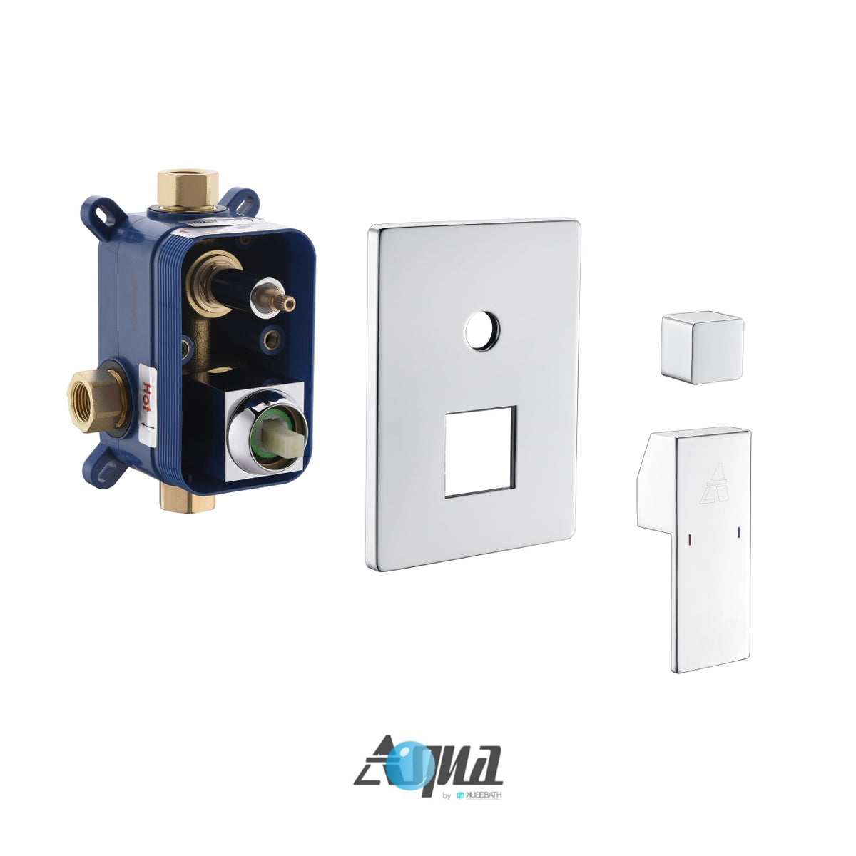 Aqua Piazza Shower Set w/ 20" Ceiling Mount Square Rain Shower and 4 Body Jets