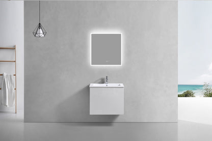 24" Balli Modern Wall-Mount Bathroom Vanity – Gloss White
