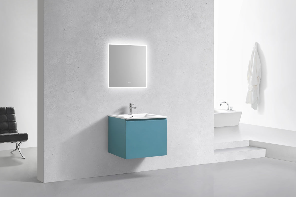 24'' Balli Modern Wall Mount Bathroom Vanity Teal Green
