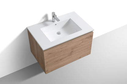 32" Balli Modern Wall Mount Bathroom Vanity - White Oak - Display Model Final Sale