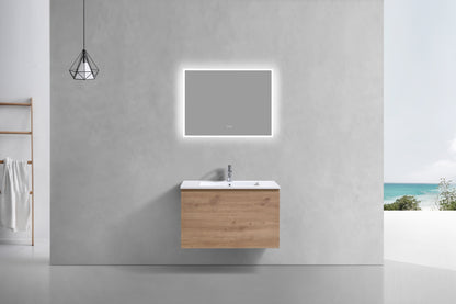 32" Balli Modern Wall Mount Bathroom Vanity - White Oak - Display Model Final Sale