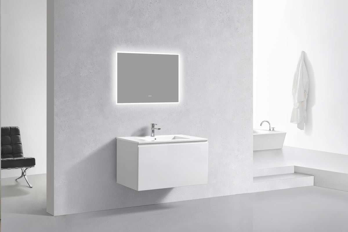 36'' Balli Modern Wall Mount Bathroom Vanity Gloss White