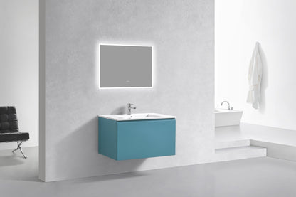 36'' Balli Modern Wall Mount Bathroom Vanity Teal Green