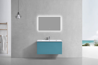 40'' Balli Modern Wall Mount Bathroom Vanity Teal Green