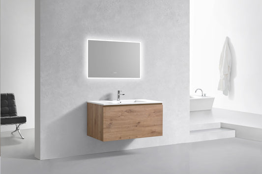 40'' Balli Modern Wall Mount Bathroom Vanity White Oak