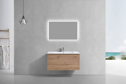 40'' Balli Modern Wall Mount Bathroom Vanity White Oak