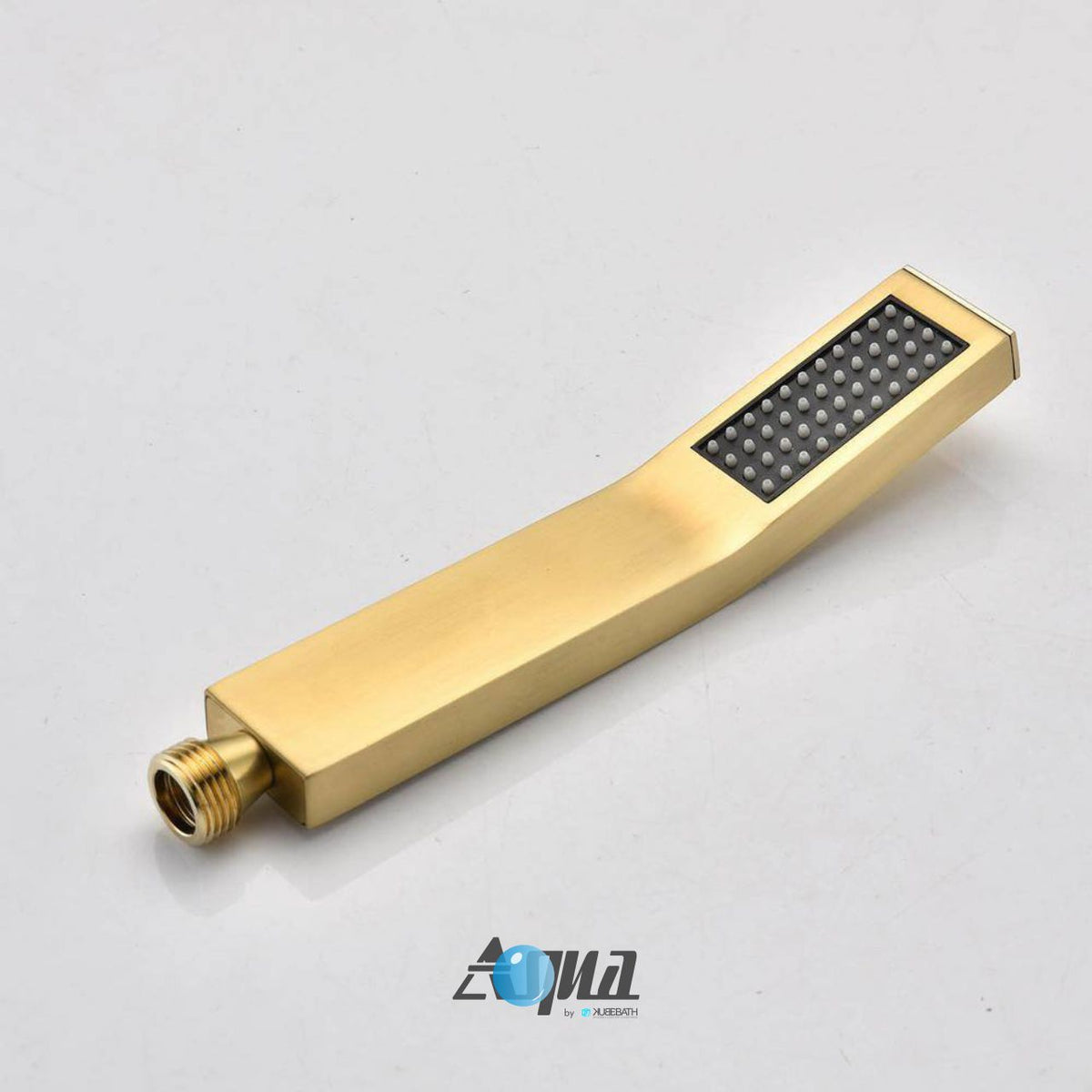 Aqua Piazza Brushed Gold Shower Set w/ 12" Ceiling Mount Square Rain Shower and Handheld