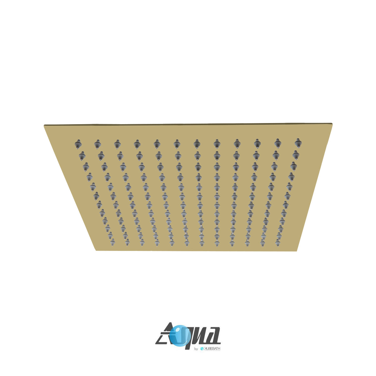 Aqua Piazza Brushed Gold Shower Set w/ 12" Square Rain Shower,  Handheld and Tub Filler