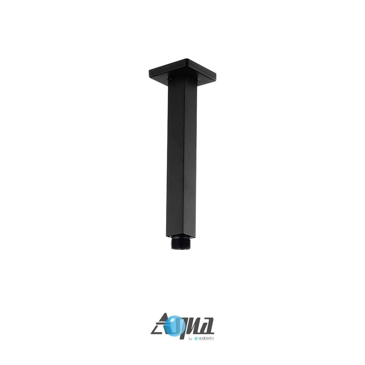 Aqua Piazza Black Shower Set w/ 8" Ceiling Mount Square Rain Shower and 4 Body Jets