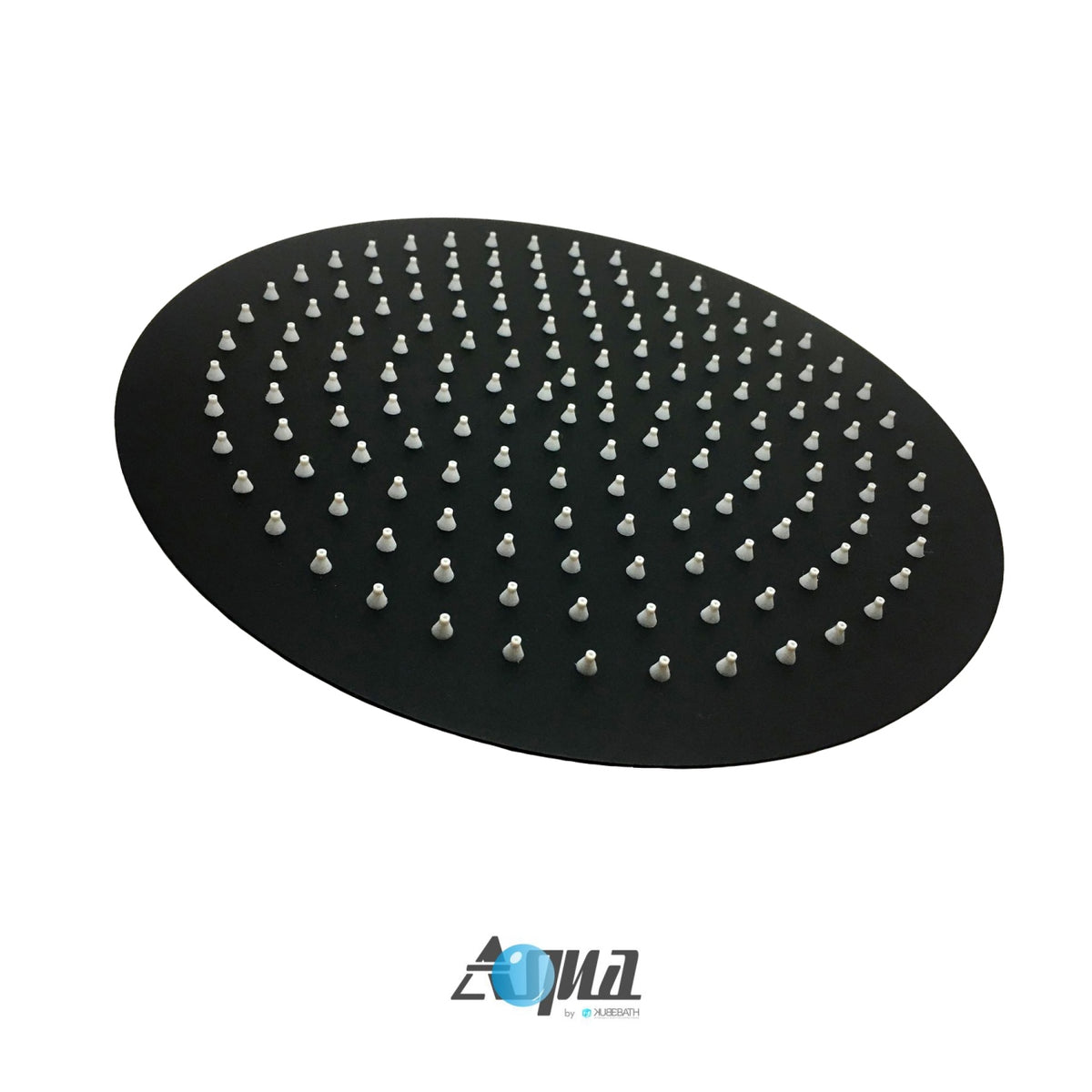 Aqua RONDO Black Brass Shower Set w/ 12" Round Rain Shower and 4 Body Jets