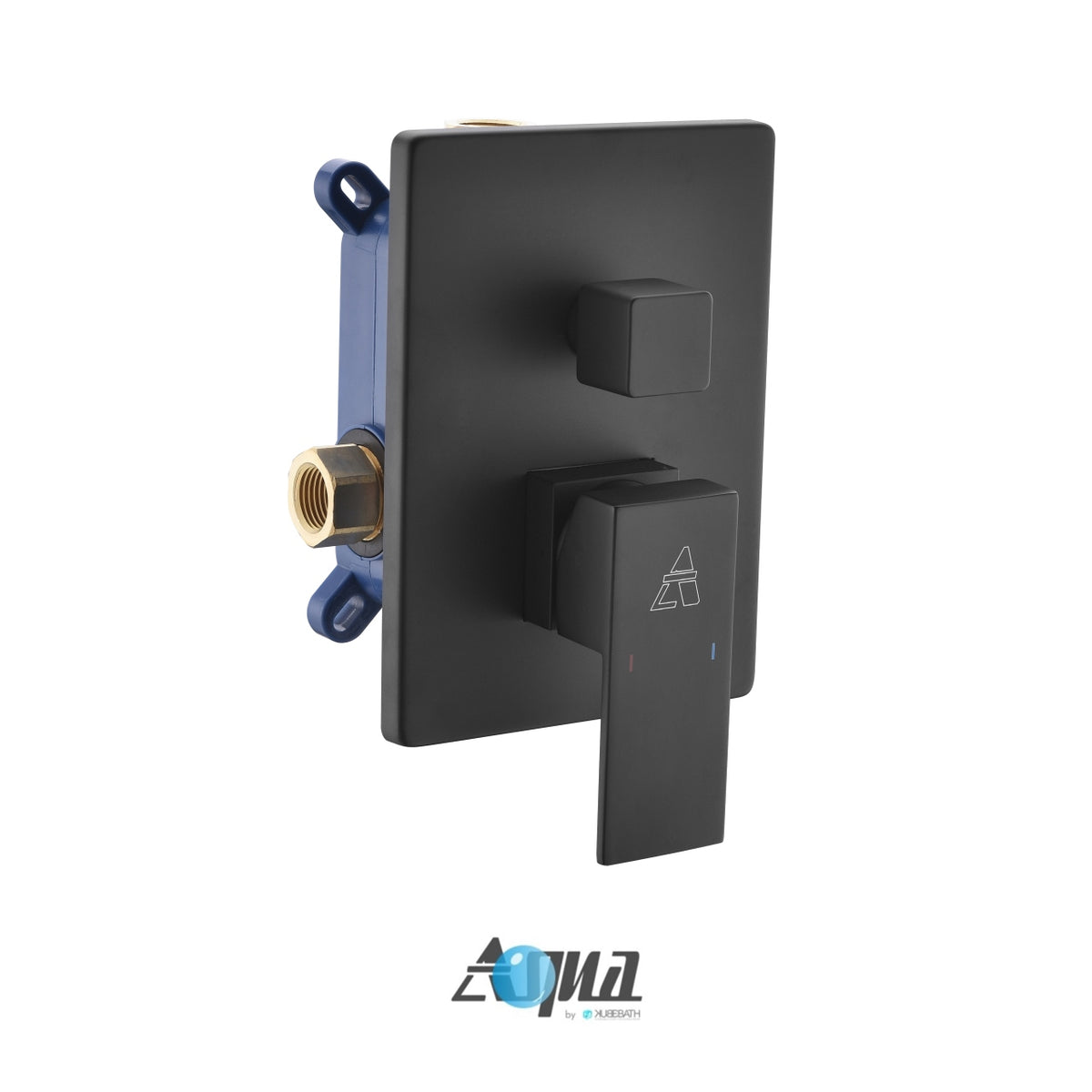 Aqua Piazza Black Shower Set w/ 12" Square Rain Shower and Handheld