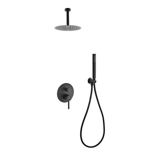 Aqua Rondo Shower Set w/ 8" Ceiling Mount Square Rain Shower and Handheld