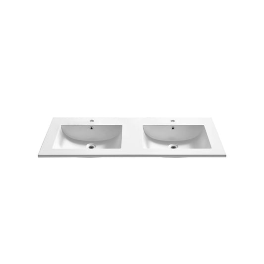 48''x 20.66'' Reinforced Acrylic Composite Sink with Overflow Double Sink