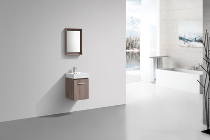 Bliss 16" Butternut Wall-Mount Modern Bathroom Vanity