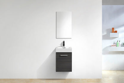 Bliss 16" Gray Oak Wall-Mount Modern Bathroom Vanity