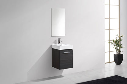 Bliss 16" Gray Oak Wall-Mount Modern Bathroom Vanity
