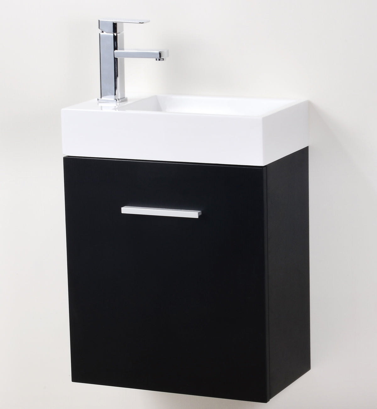 Bliss 18" Black Wall Mount Modern Bathroom Vanity