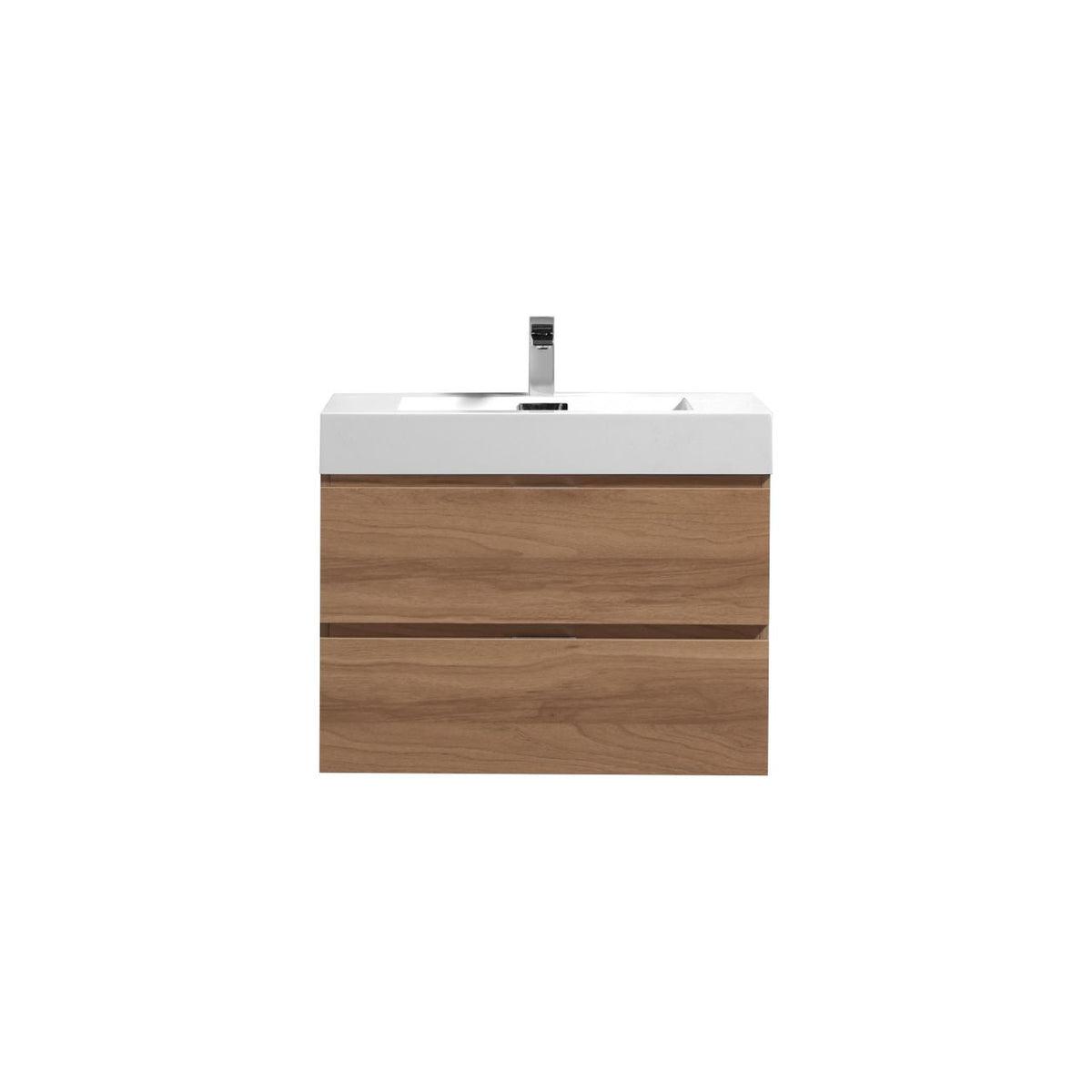 Bliss 24" Honey Oak Wood Wall Mount Modern Bathroom Vanity