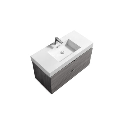 Bliss 36" Vulcan Ash Grey Wall-Mount Modern Bathroom Vanity