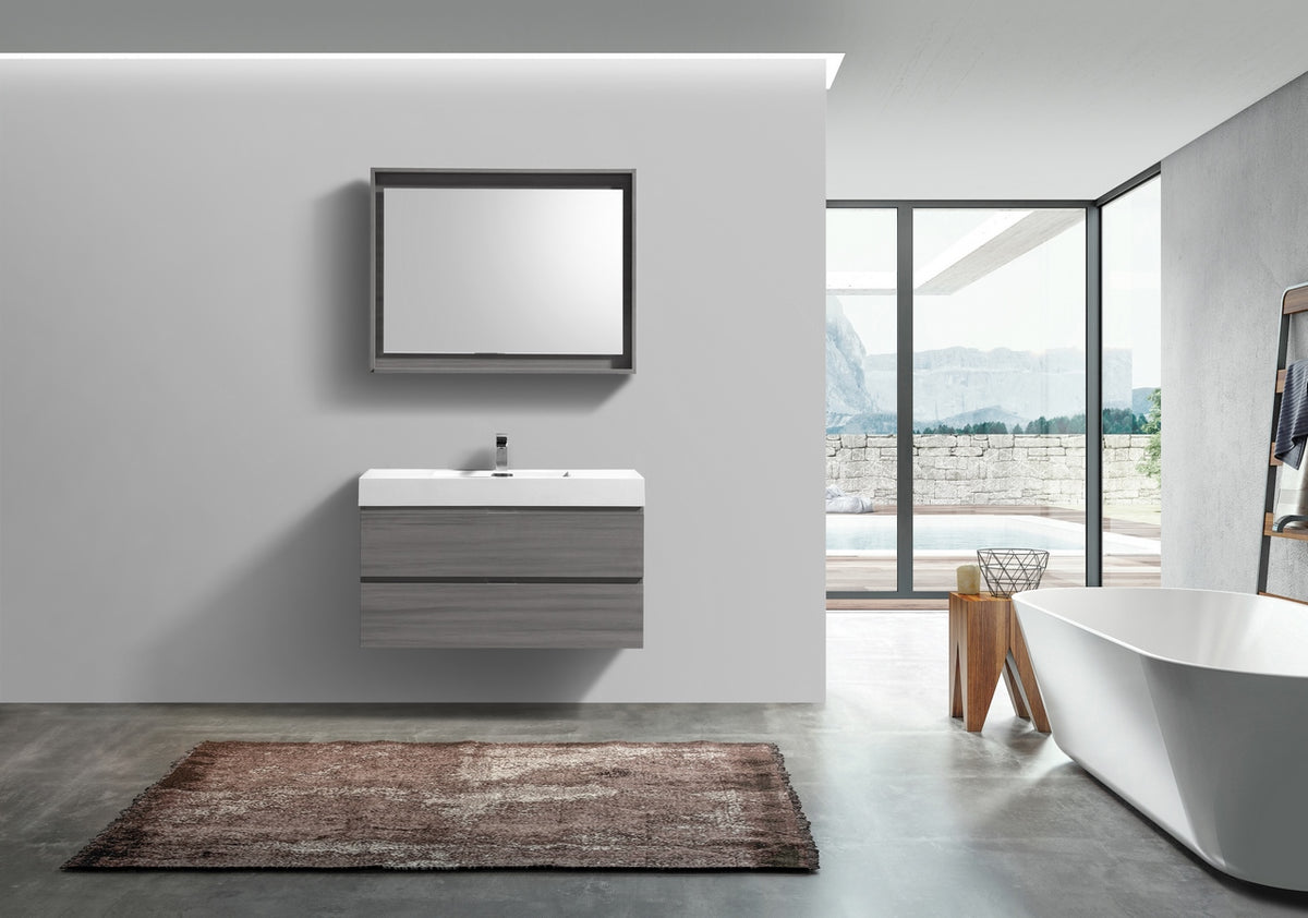 Bliss 36" Vulcan Ash Grey Wall-Mount Modern Bathroom Vanity