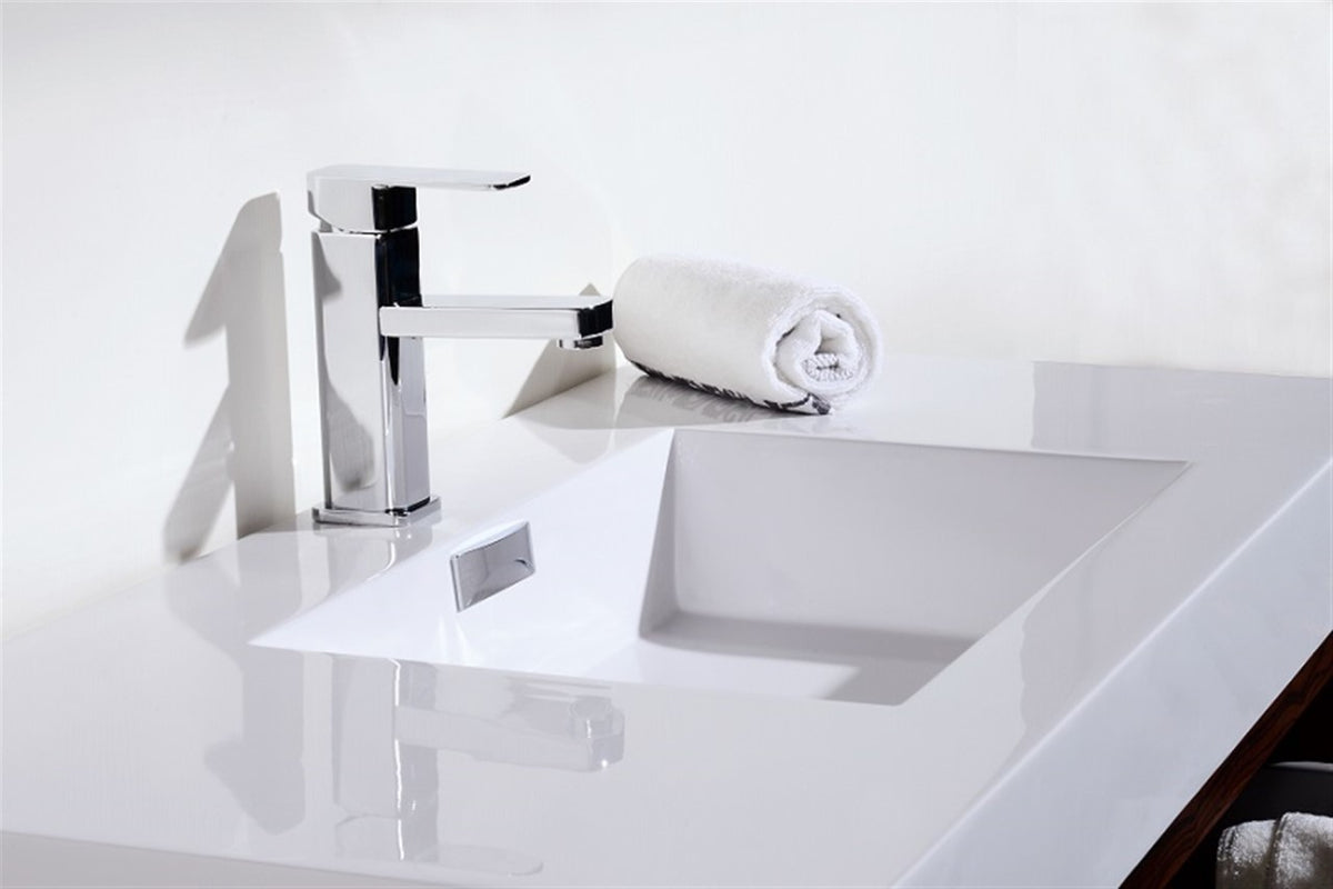 Bliss 40" Gray Oak Wall Mount Modern Bathroom Vanity