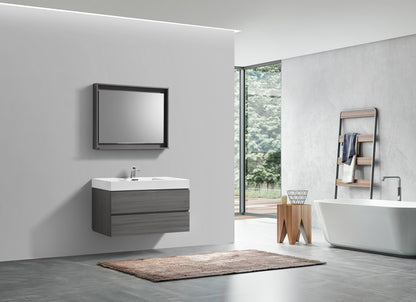 Bliss 40" Vulcan Ash Grey Wall Mount Modern Bathroom Vanity