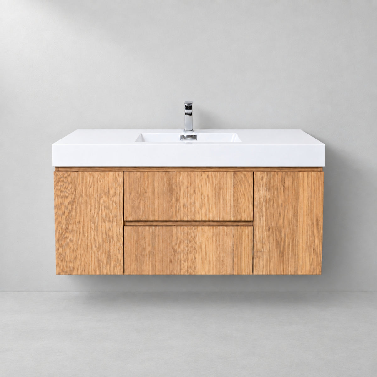 Bliss 48" Fluted Oakwood Single Sink Wall Mount Vanity - ETA Late Oct