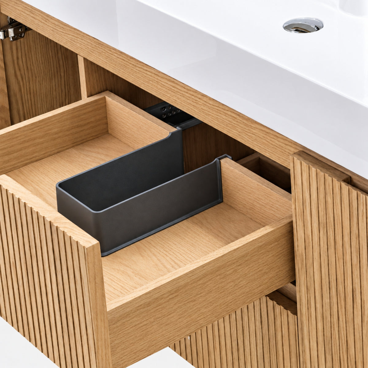 Bliss 48" Fluted Oakwood Single Sink Wall Mount Vanity - ETA Late Oct