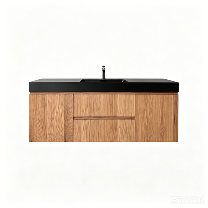 Bliss 60" Fluted Oakwood Single Sink Wall Mount Vanity - Restock ETA Late Oct