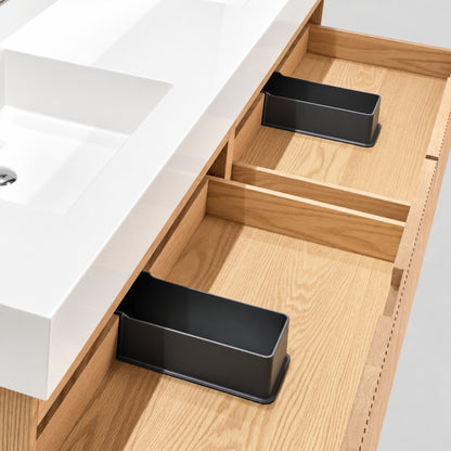 Bliss 71" Fluted Oakwood Double Sink Wall Mount Vanity -  ETA End of Nov