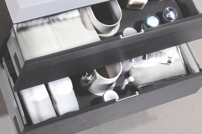 Bliss 80" Gray Oak Wall-Mount Double Sink Modern Bathroom Vanity