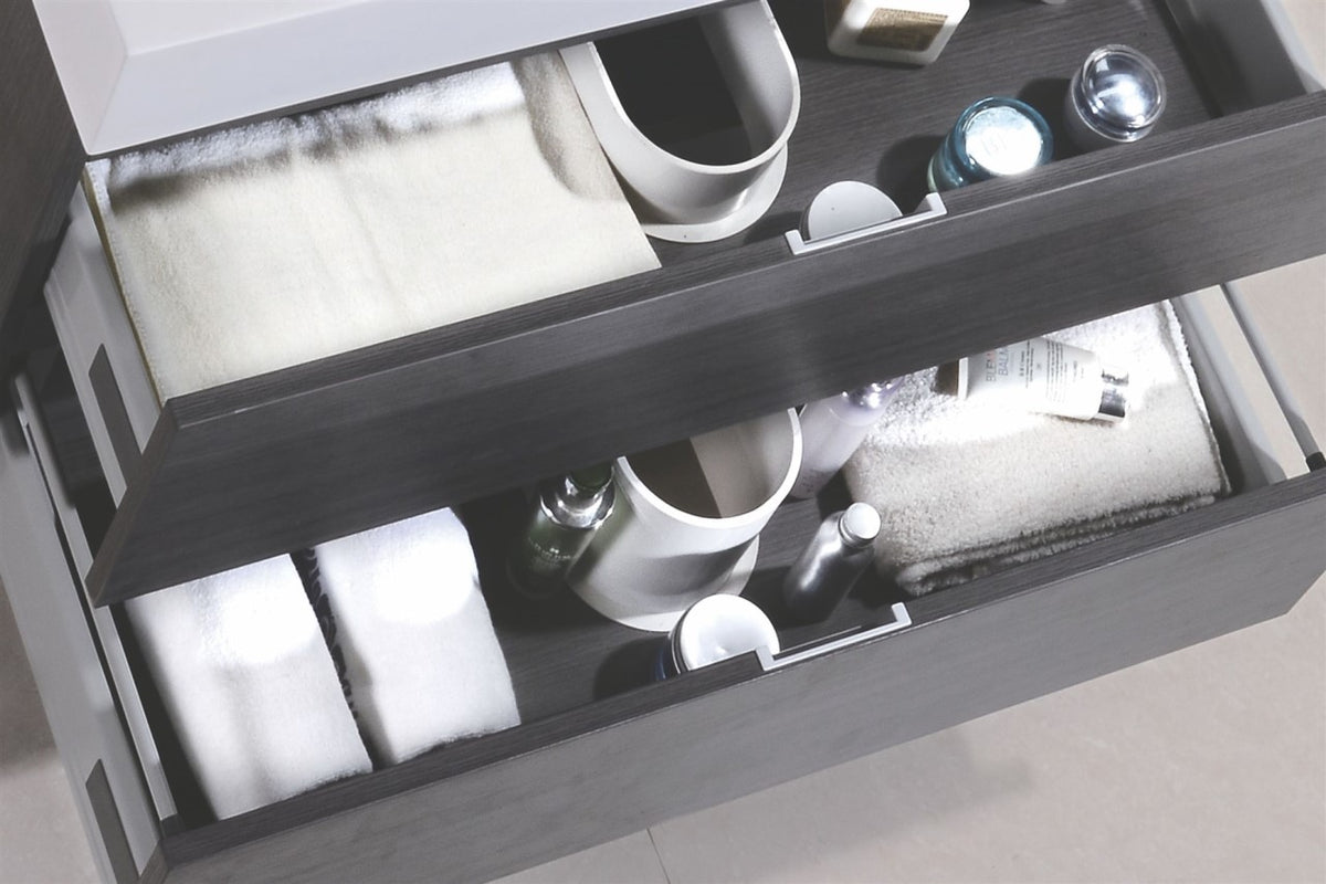 Bliss 80" Black Wood Wall Mount Double Sink Modern Bathroom Vanity