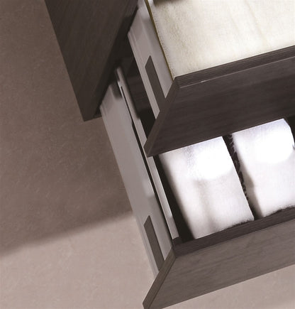 Bliss 80" Black Wood Wall Mount Double Sink Modern Bathroom Vanity