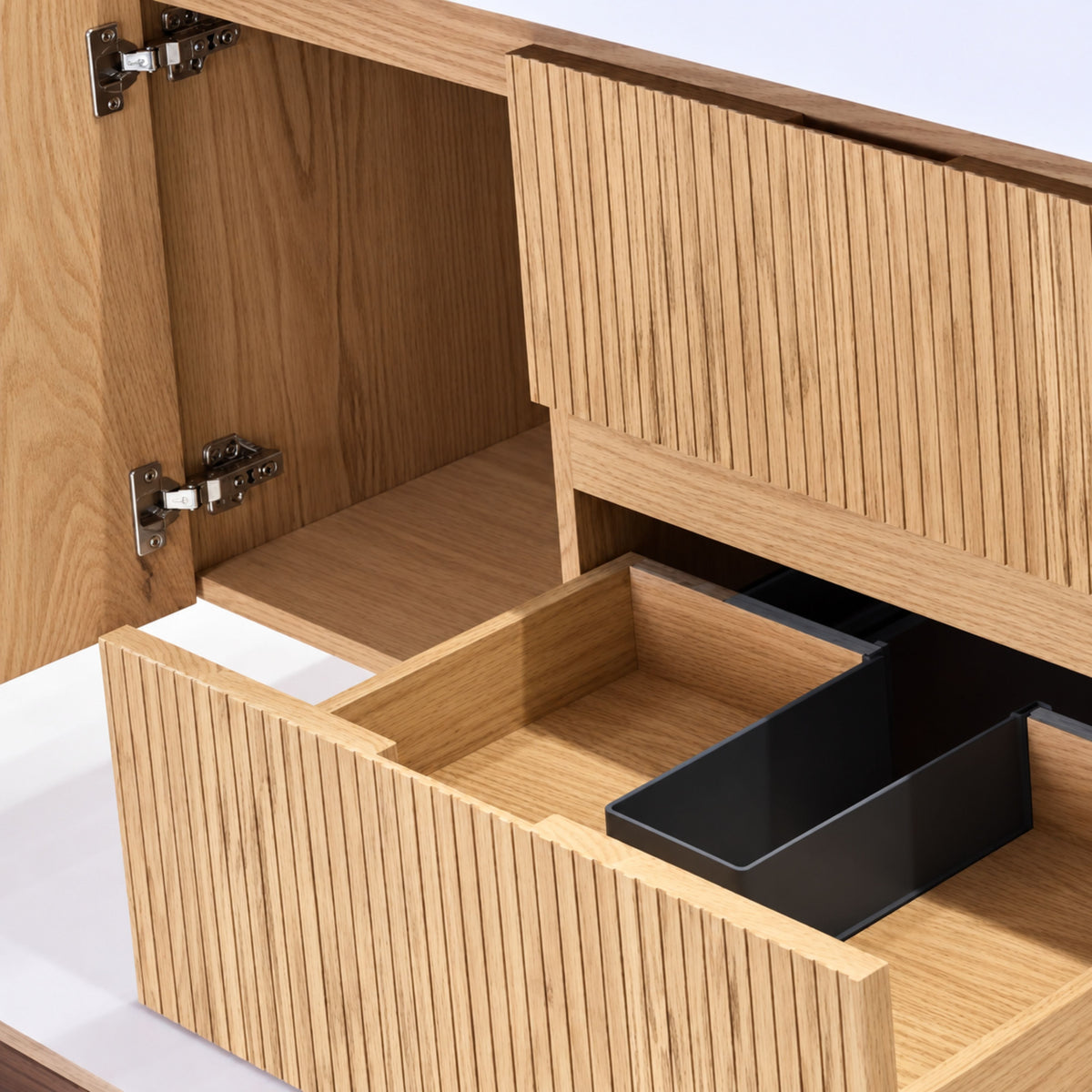 Bliss 60" Fluted Oakwood Double Sink Wall Mount Vanity - Restock ETA Late Oct