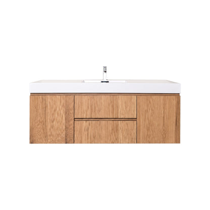 Bliss 60" Fluted Oakwood Single Sink Wall Mount Vanity - Restock ETA Late Oct