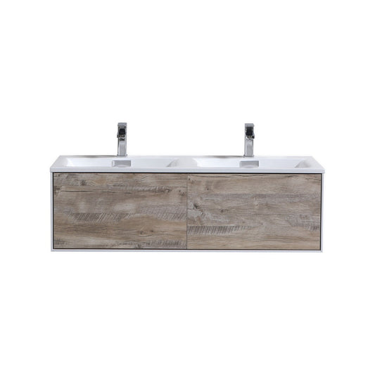 Divario 48" Nature Wood Wall Mount Modern Bathroom Vanity