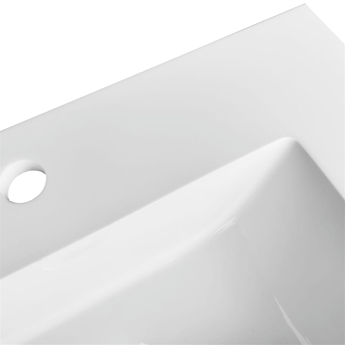 24'' x 22''  KubeBath White Quartz Counter-Top W/ Under-Mount Sink