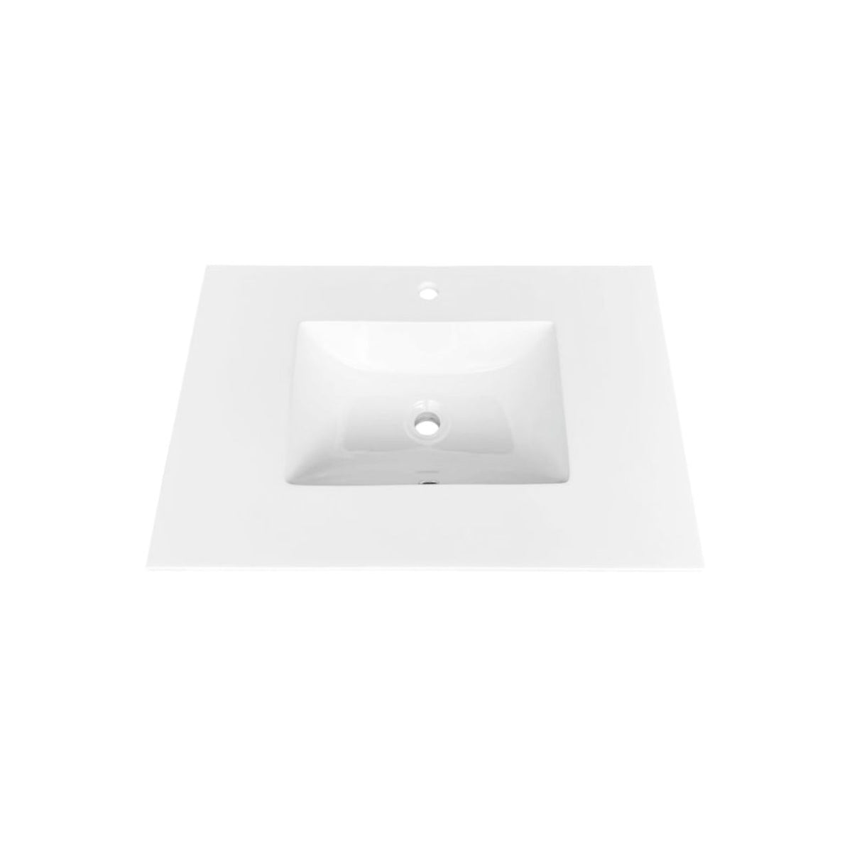 30''x22'' KubeBath White Quartz Counter-Top W/ Under-Mount Sink